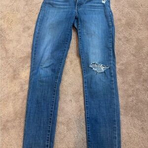 Women's Blue Distressed Jeans_levis